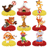 Carnival Circus Honeycomb Centerpieces, KSKSPE 9Pcs Carnival Circus