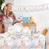 Boho Baby Shower Decorations 142Pcs Gender Reveal Plates Napkins