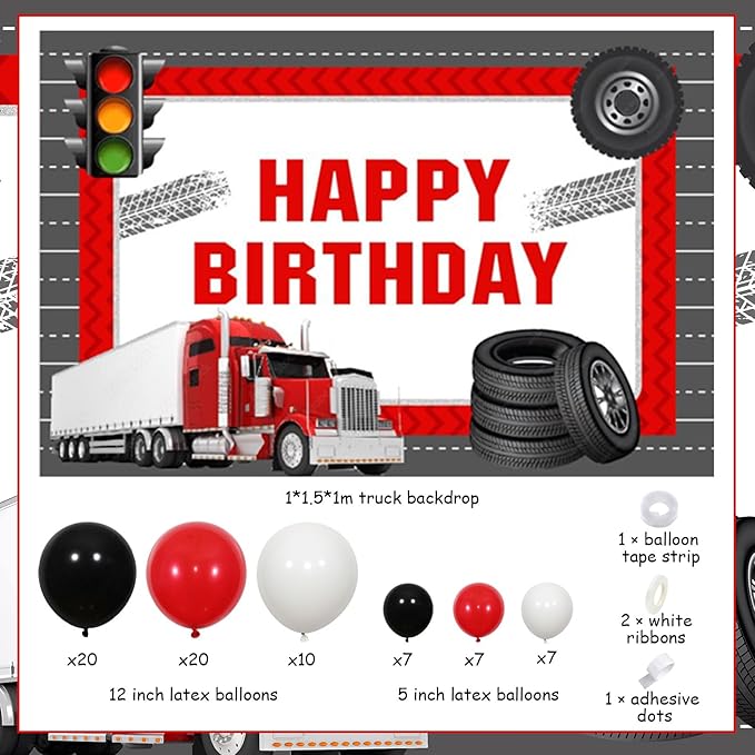 Construction Truck Birthday Party Decorations Semi Truck Happy