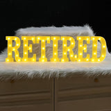 7 Pcs Retired Large LED Letter Sign LED Lights Battery Powered Table