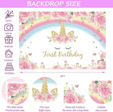 Unicorn 1st Birthday Decorations Girl's First Birthday Party Pack