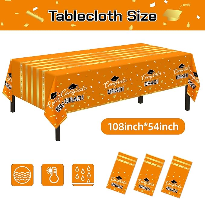 Childom 3 Pack Graduation Tablecloth,Graduation Decorations Class of #