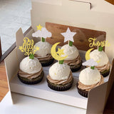 24 Pack Little Star Cupcake Toppers Glitter Moon Cloud Cupcake Pi 1-go