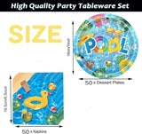 100Pcs Pool Party Supplies Summer Beach Party Set 7"Summer Pool