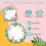 175Pcs Hawaiian Luau Party Decoration Luau Plates and Napkins Party