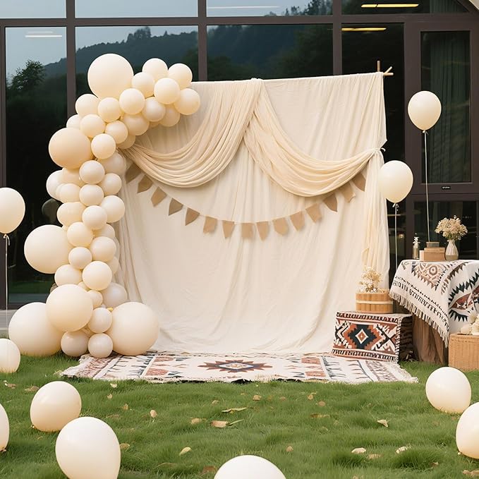White Sand Balloons, 160Pcs 5 Inch Small Cream Balloon, Latex