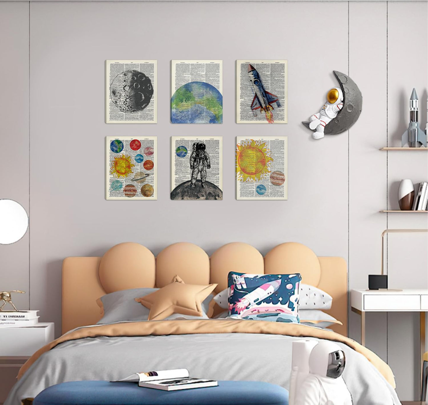 CHDITB Space Exploration Canvas Wall Art, Solar System Wall Decor, Set
