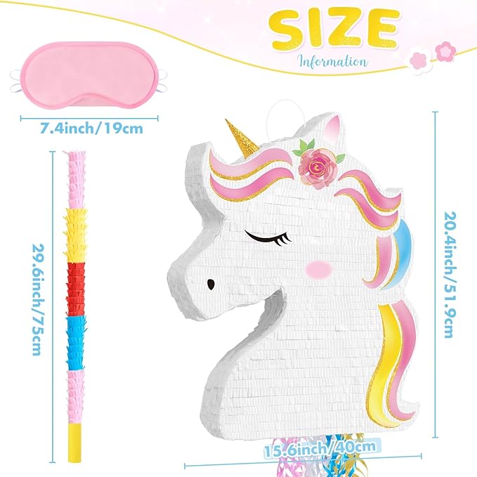 Unicorn Piñata Unicorn Party Supplies Piñata Bundle with Blindfold