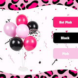 Pink and Black Balloons, 60pcs 12inch Hot Pink Black Pastel Pink