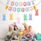 8PCS Easter Decorations Set Includes Happy Easter Banner Hanging