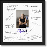 13x13 Retirement Signature Frame with Plexiglass Cover - Holds 4x6