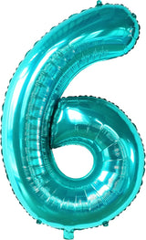 KatchOn, Giant Teal Blue Number 6 Balloon - 40 Inch | 6th Birthday