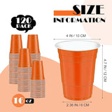 120 pcs Orange Plastic Cups Halloween plastic Disposable cups 16 oz