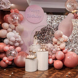 147PCS Rose Gold Balloon Garland Arch Kit Pearl Rose Gold Metallic
