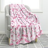 Jekeno Checkered Bow Throw Blanket Gifts for Women Girls Her, Bow