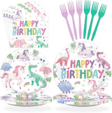 96Pcs Dinosaur Unicorn Birthday Party Decorations Dinosaur Unicorn