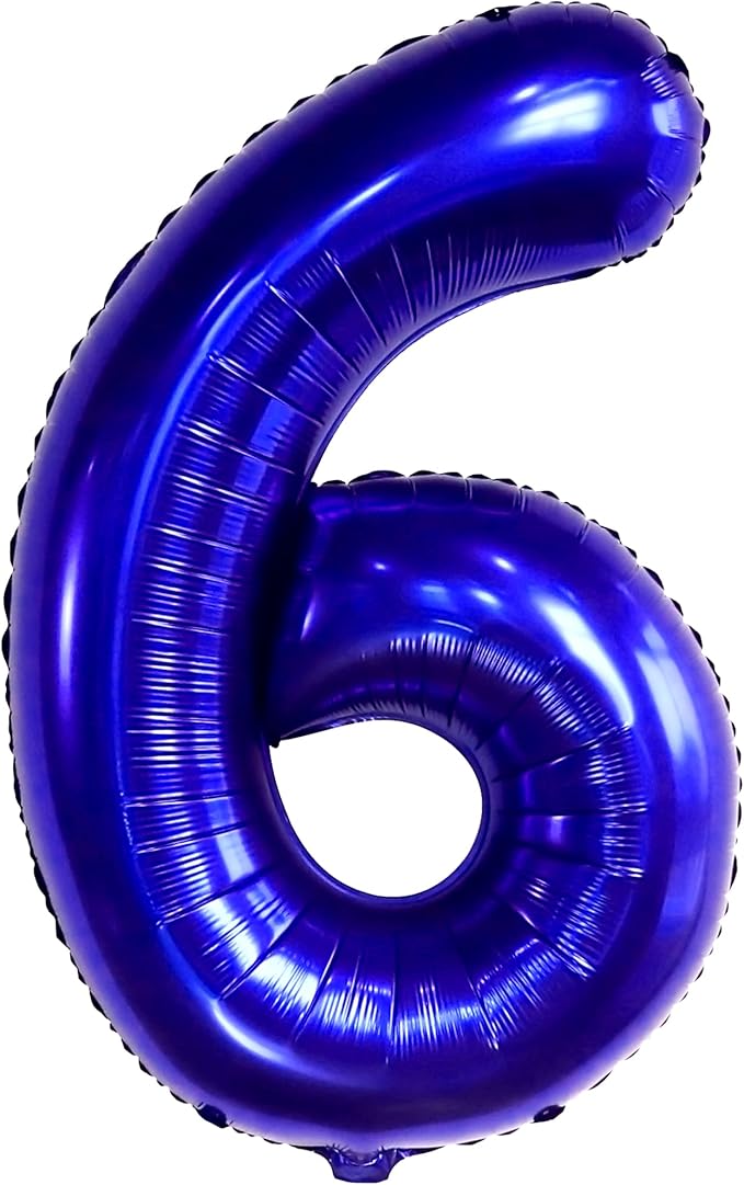 KatchOn, Giant Navy Blue Number 6 Balloon - 40 Inch | 6th Birthday