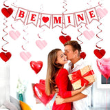 Galentines Party Decoration Valentines Heart Garland 25pcs Red Rose