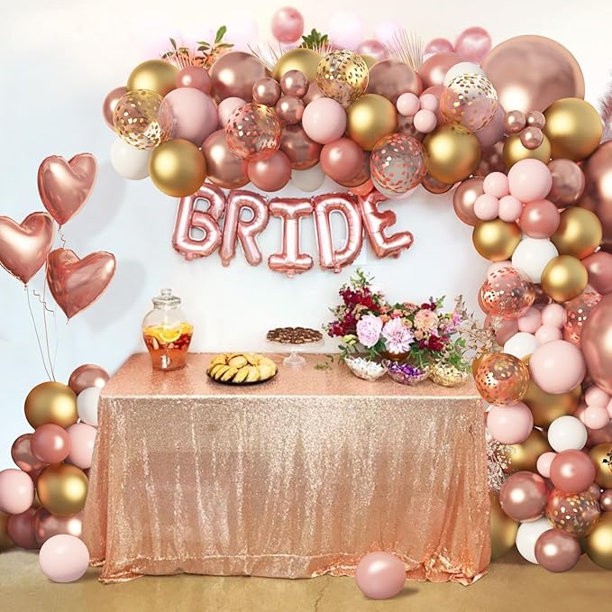 Amandir Rose Gold Balloons Garland Arch Kit, 150pcs Rose Gold Pink