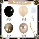 Black and Gold Balloon Arch Kit Black White Sand Beige Cream