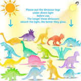 16PCS Glow in Dark Mini Dinosaur Figures for Kids Birthday Party