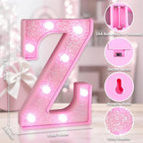 Pink Light Up Letters, LED Marquee Letters for Table, Small Glitter #2