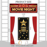 4 Pcs Movie Night Porch Sign Banner VIP Door Entrance Door Cover