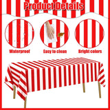 PIXHOTUL Carnival Tablecloth Roll 100 Ft Red and White Striped