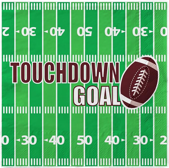 Football Party Supplies Kit Serve 25 Includes Dinner & Dessert