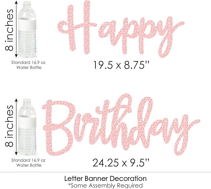 Big Dot of Happiness Pink Rose Gold Birthday Happy Birthday