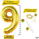 KatchOn, Giant Gold Number 9 Balloon - 40 Inch | Foil 9 Birthday