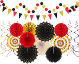 Red Black Gold Casino Theme Party Decorations 33pcs Kits Game Night