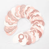 Rose-Gold Pink White Heart-Ring Garland - 52Ft Engagement