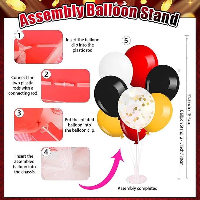 175Pcs Casino Party Decorations Set with Plates Cup Tableware Casino