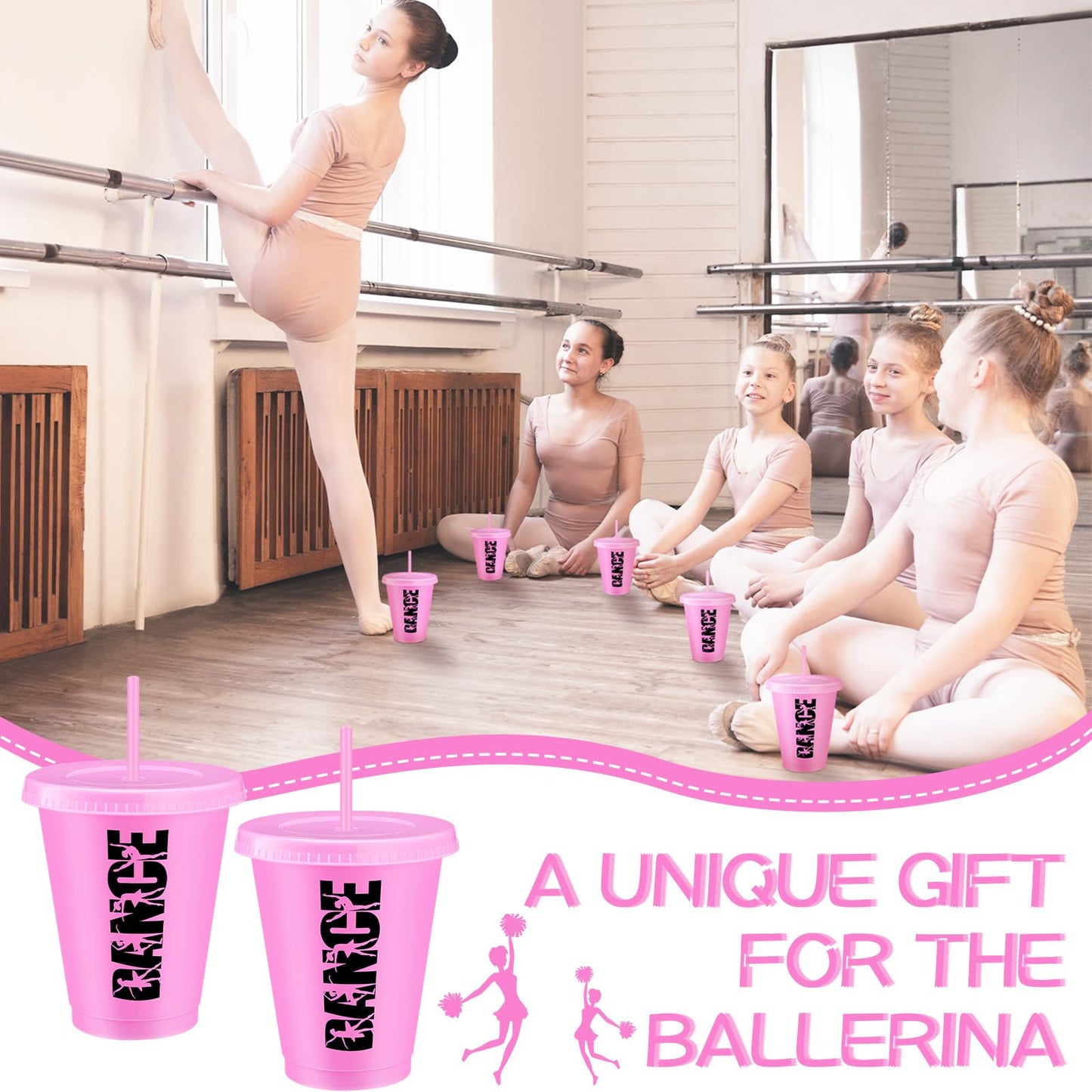 Domensi 20 Pcs Pink Plastic Dance Cups Bulk Dancer Graduation Gifts 16