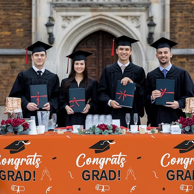 Slergut Orange and Black Graduation Decorations 2026, 3 Pack Orange