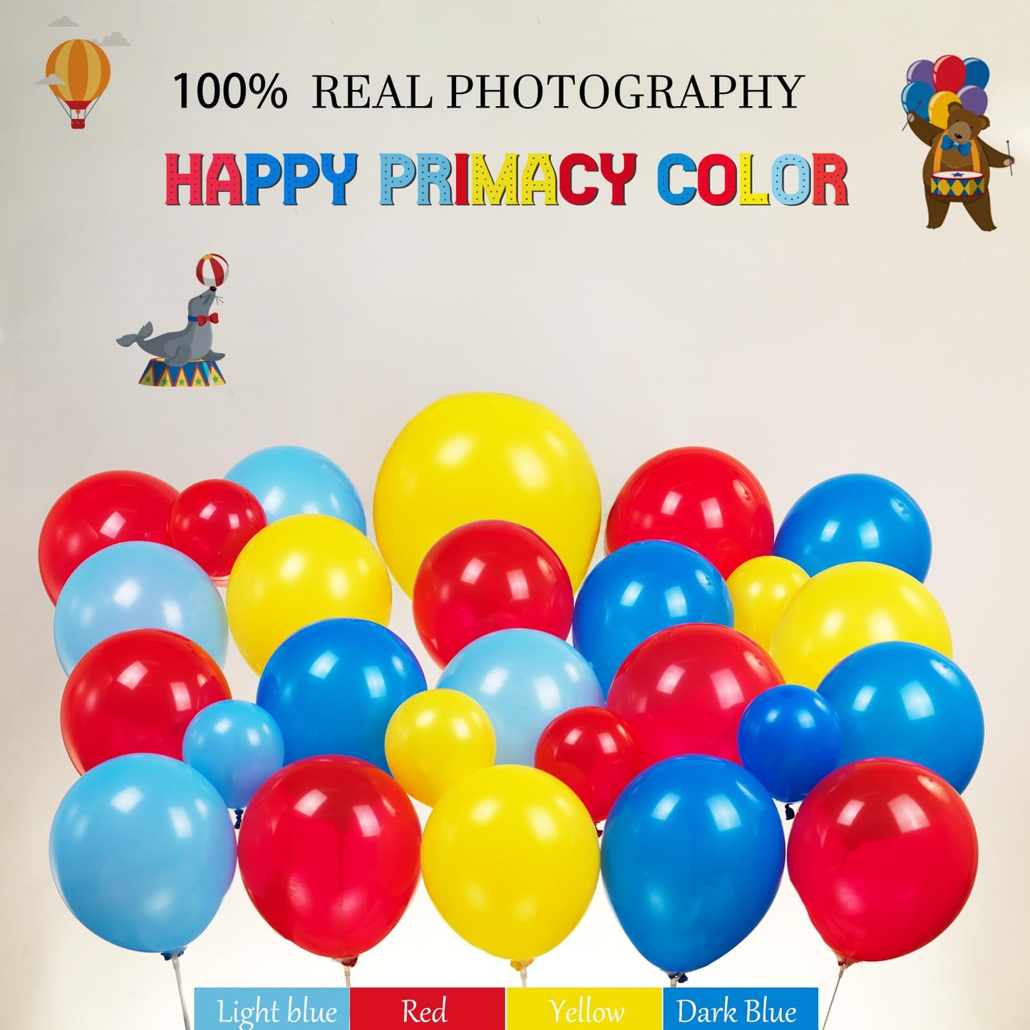 Carnival Theme birthday party decorations & include red blue yellow