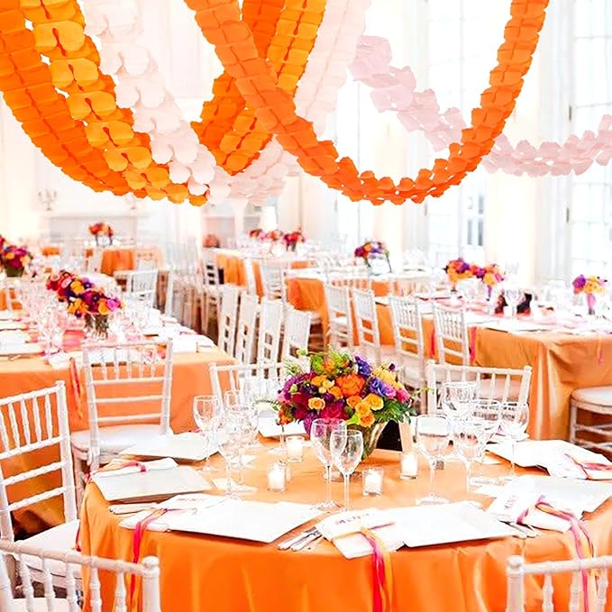 Fall-Boho Pink-Orange Groovy Thanksgiving Party-Decorations - 12pcs
