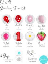 Berry First Birthday Decor 127Pcs Strawberry Balloon Arch Kit with