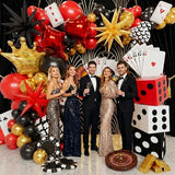 Casino Balloons Arch Kit - Latex Balloons, Dice Boxes, Full Deck of