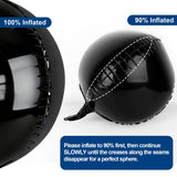 Metallic Black Round Foil Balloons, 22" Large 4D Sphere Mylar Balloons