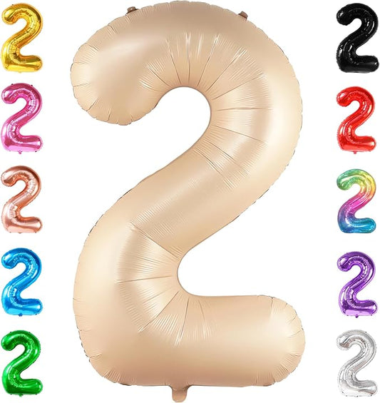 KatchOn, Huge Caramel 2 Balloon Number - 40 Inch, Two Groovy Balloons