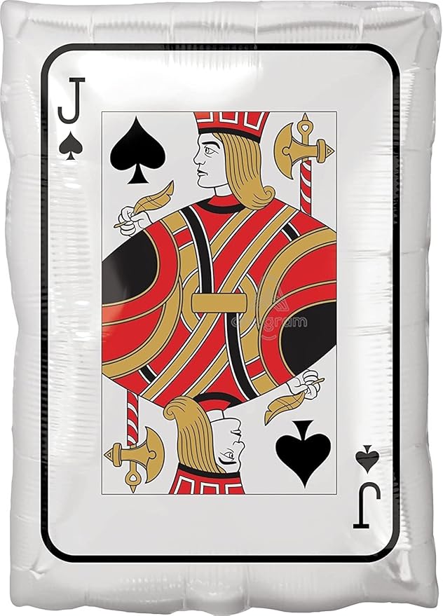 Casino Night Party Poker Chips and Playing Cards Queen Jack Balloon