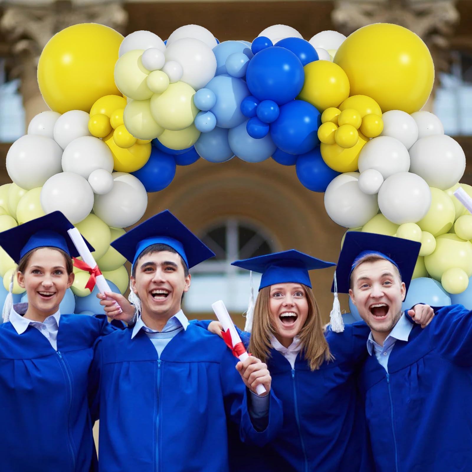 Blue and Yellow Balloon Arch Kit, Pastel Yellow Blue Lemon Balloon