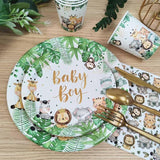 175Pcs Safari Baby Shower Decorations Plates Set Jungle Theme Zoo