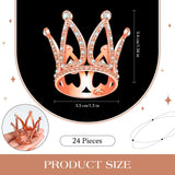 24 Pcs Crown Cake Topper Mini Baby Crown Tiny Queen Small Alloy
