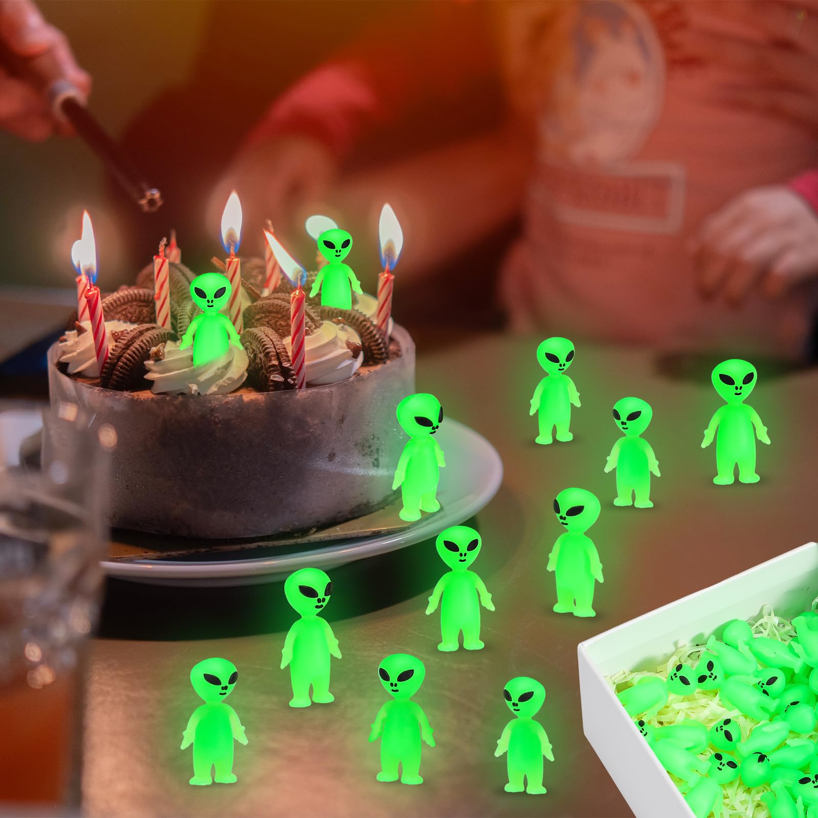 120 Pcs Mini Alien Figures Glow in The Dark Small Little