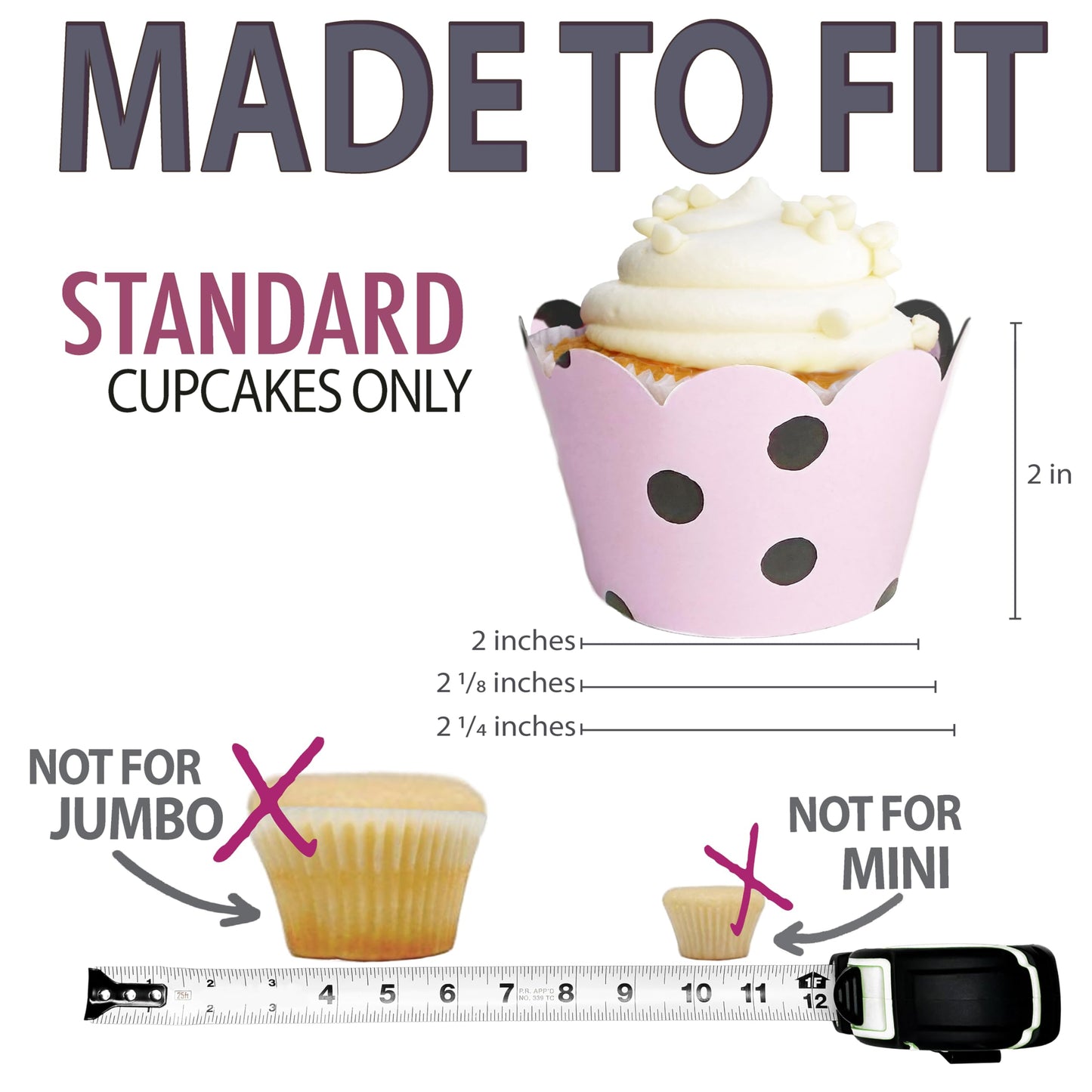 Cupcake Wrappers - Pink & Black Dot Wedding, She Said Yes Bridal, Baby