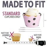 Cupcake Wrappers - Pink & Black Dot Wedding, She Said Yes Bridal, Baby