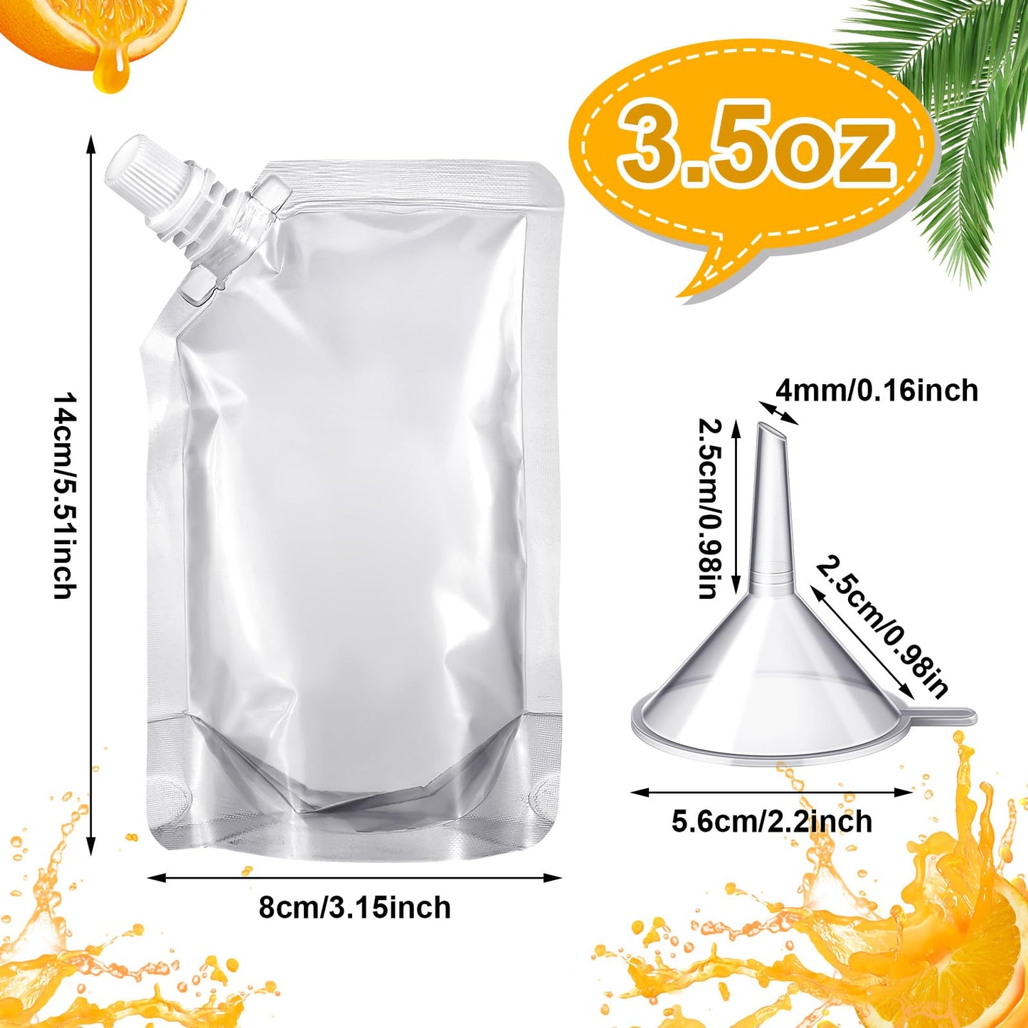 Meanplan 200 Pcs Reusable Plastic Pouches Bulk Squeeze Plastic Juice